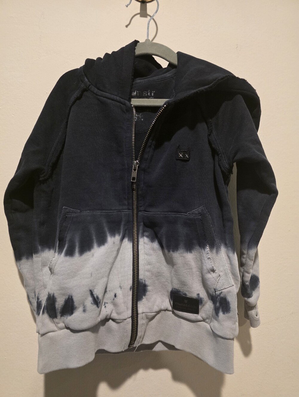 Munster Kids Black & Gray Tie-Dye Zip Hoodie